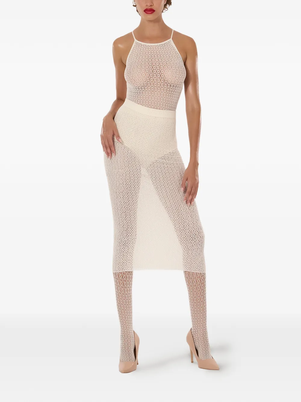 Wolford Daisy midi-rok Beige