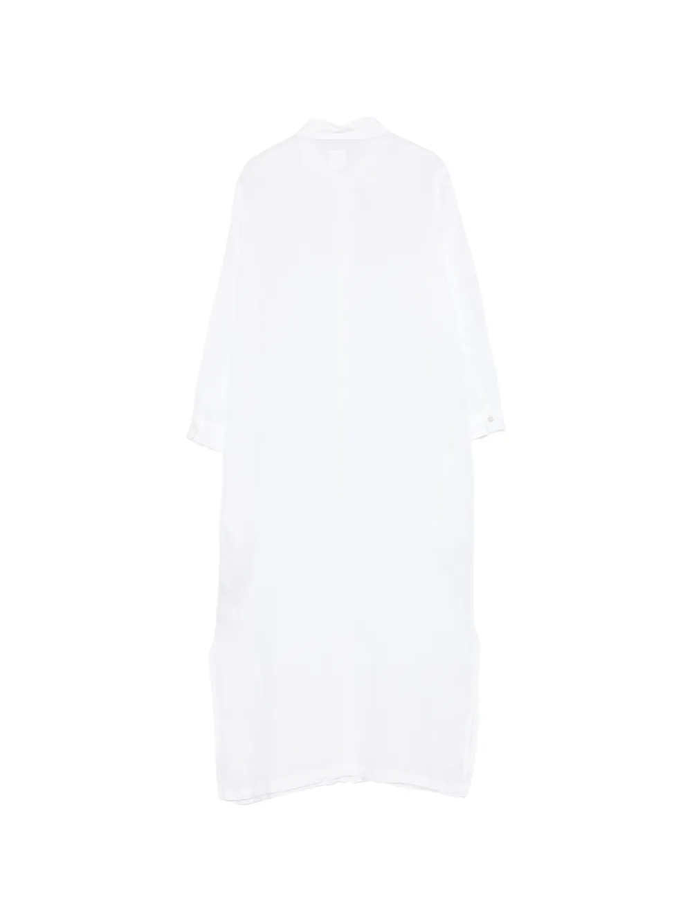 120% Lino Button-down maxi-jurk Wit