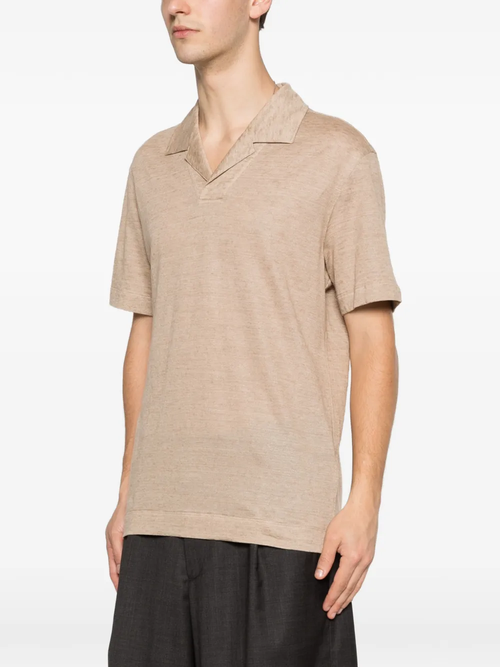 Zegna T-shirt met V-hals Beige