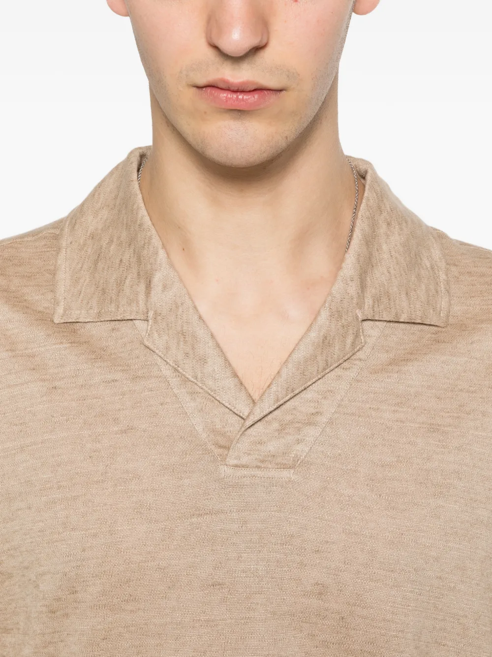 Zegna T-shirt met V-hals Beige