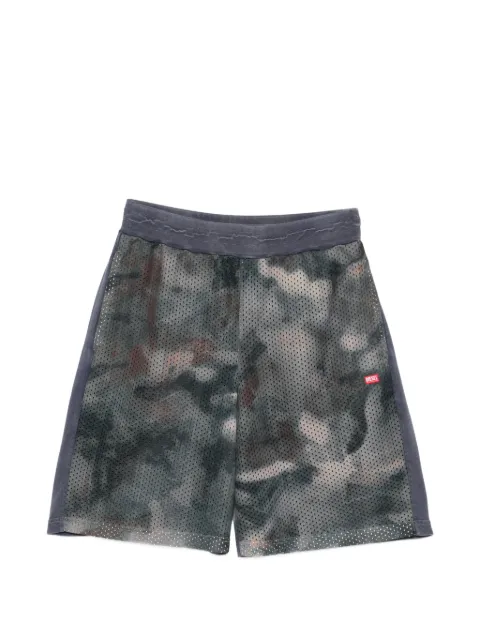 Diesel camouflage mesh track shorts
