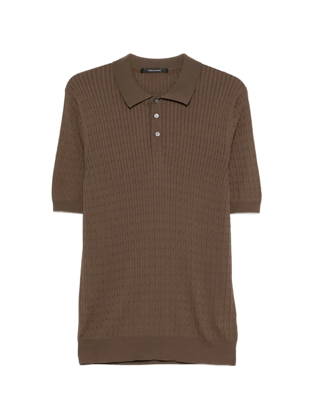 Tagliatore Kart textured button polo shirt - Braun