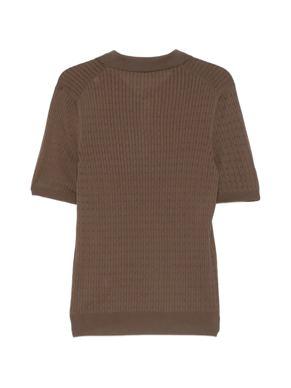 Tagliatore Kart poloshirt met knoop en textuur Bruin