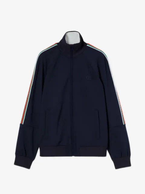 Gucci Web-stripe embroidered-logo zip-up sweater