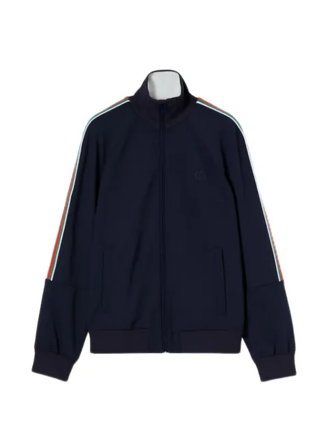 Gucci Web-stripe embroidered-logo zip-up sweater