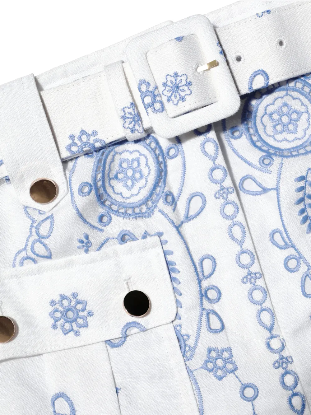Self-Portrait Skorts met paisley-print Wit