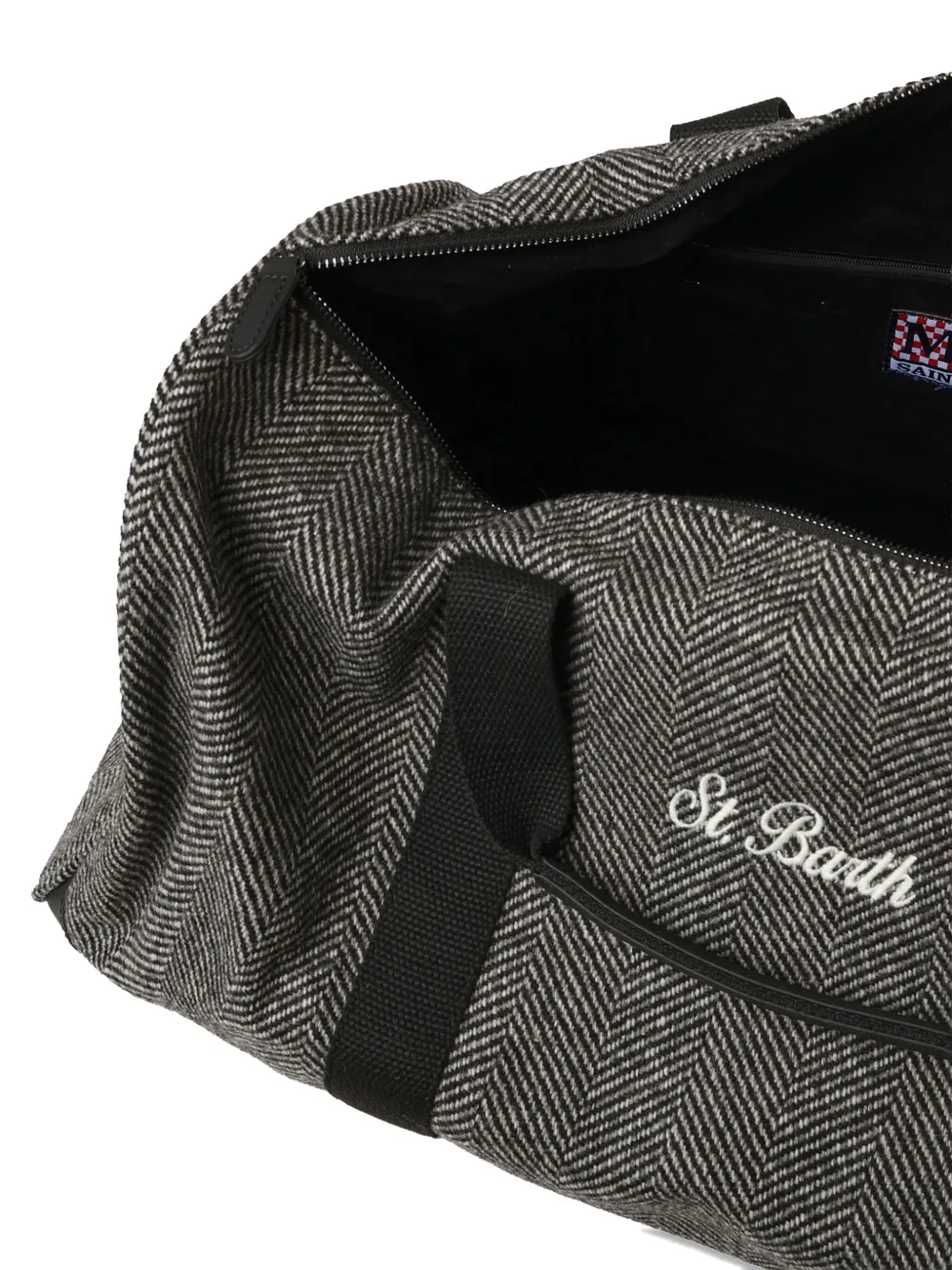 Mc2 Saint Barth Herringbone Luggage Bag In Gray