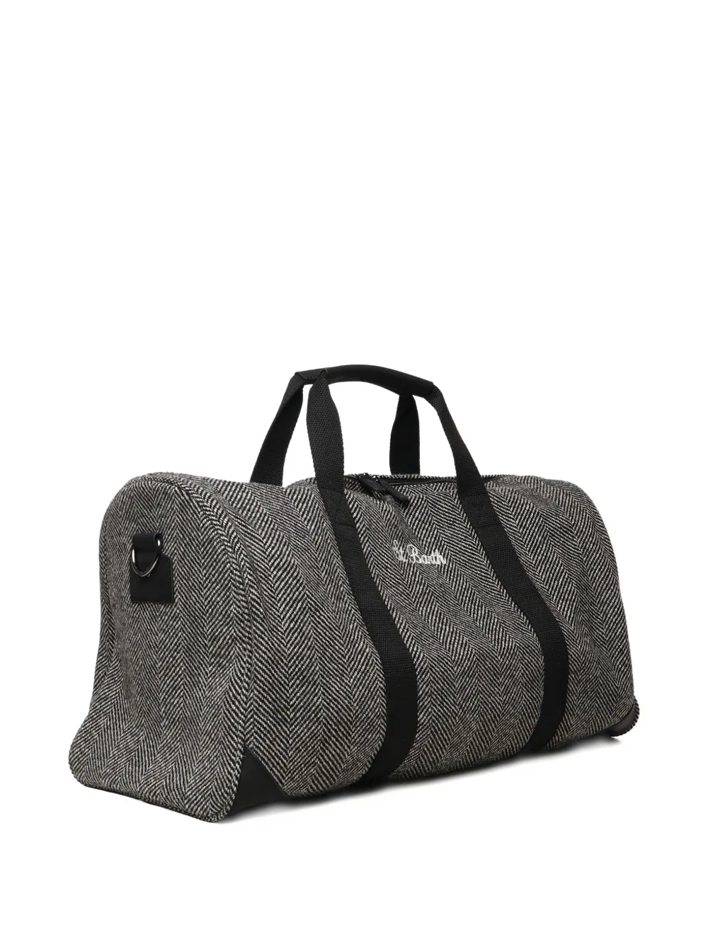 Mc2 Saint Barth Herringbone Luggage Bag In Gray