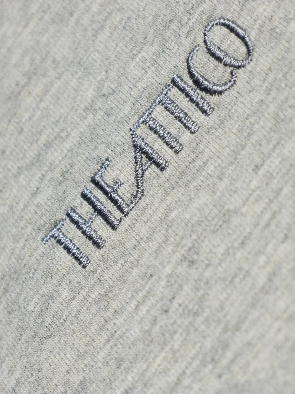 Attico Embroidered-logo Short-sleeve T-shirt In Gray