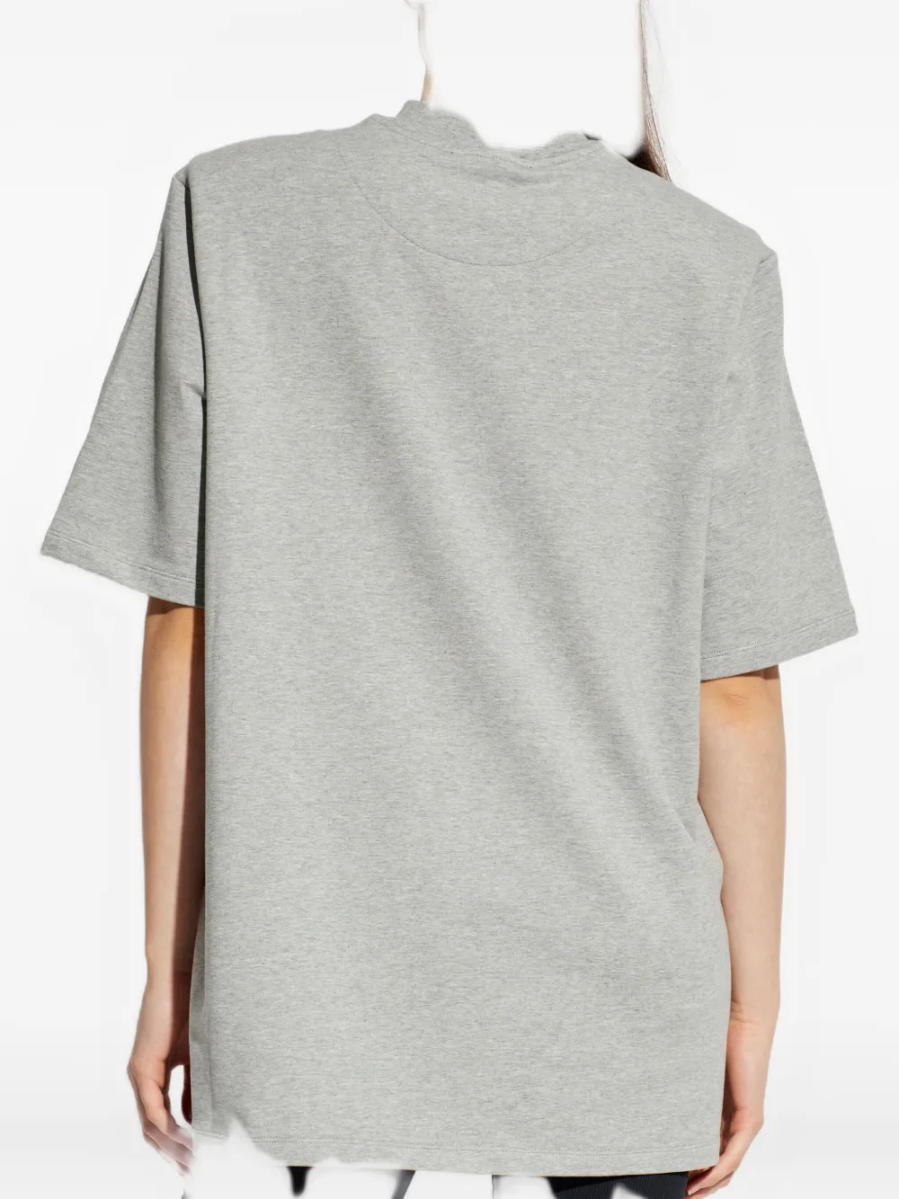 Attico Embroidered-logo Short-sleeve T-shirt In Gray