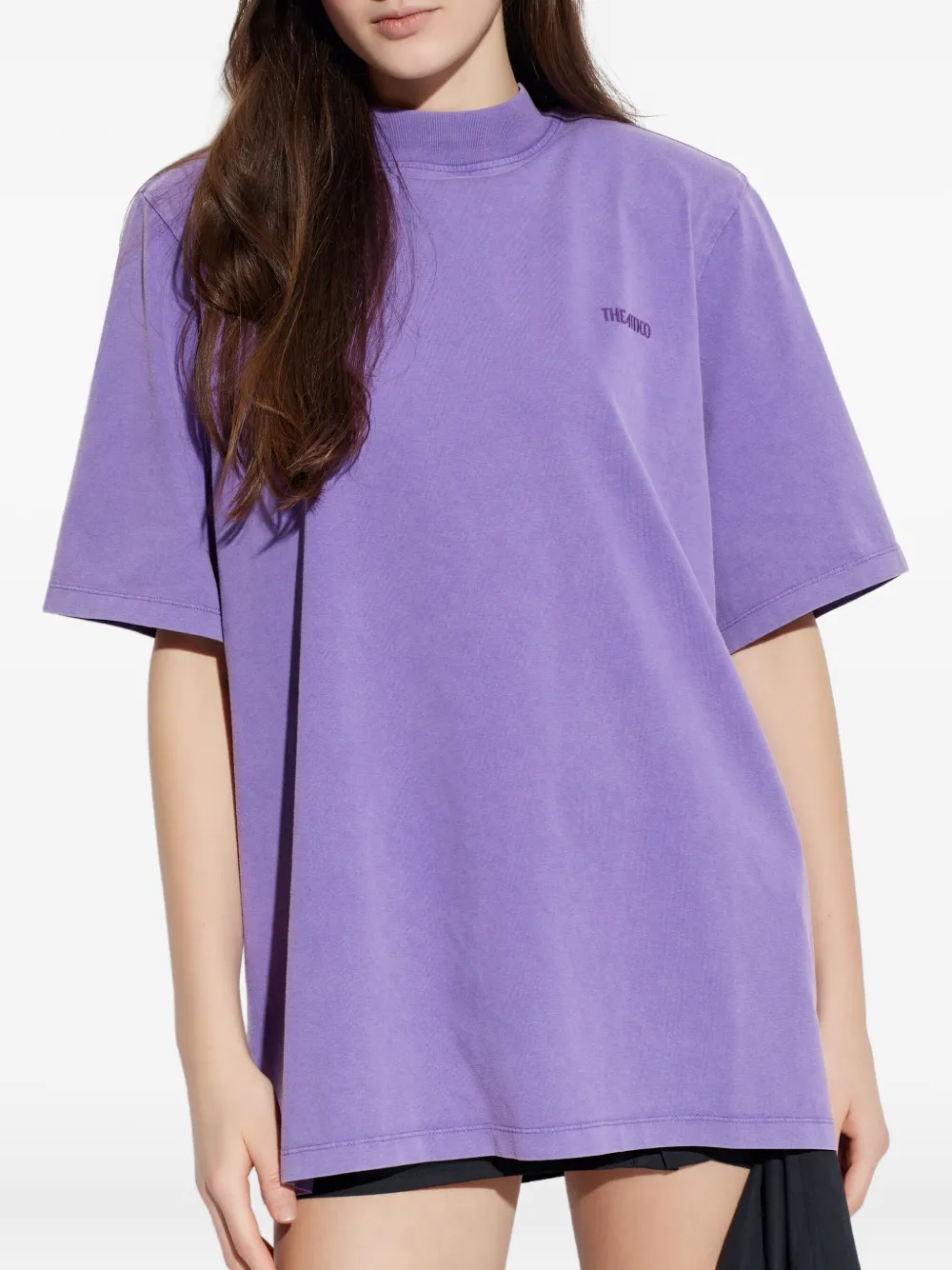 Attico Logo-embroidered Top In Purple