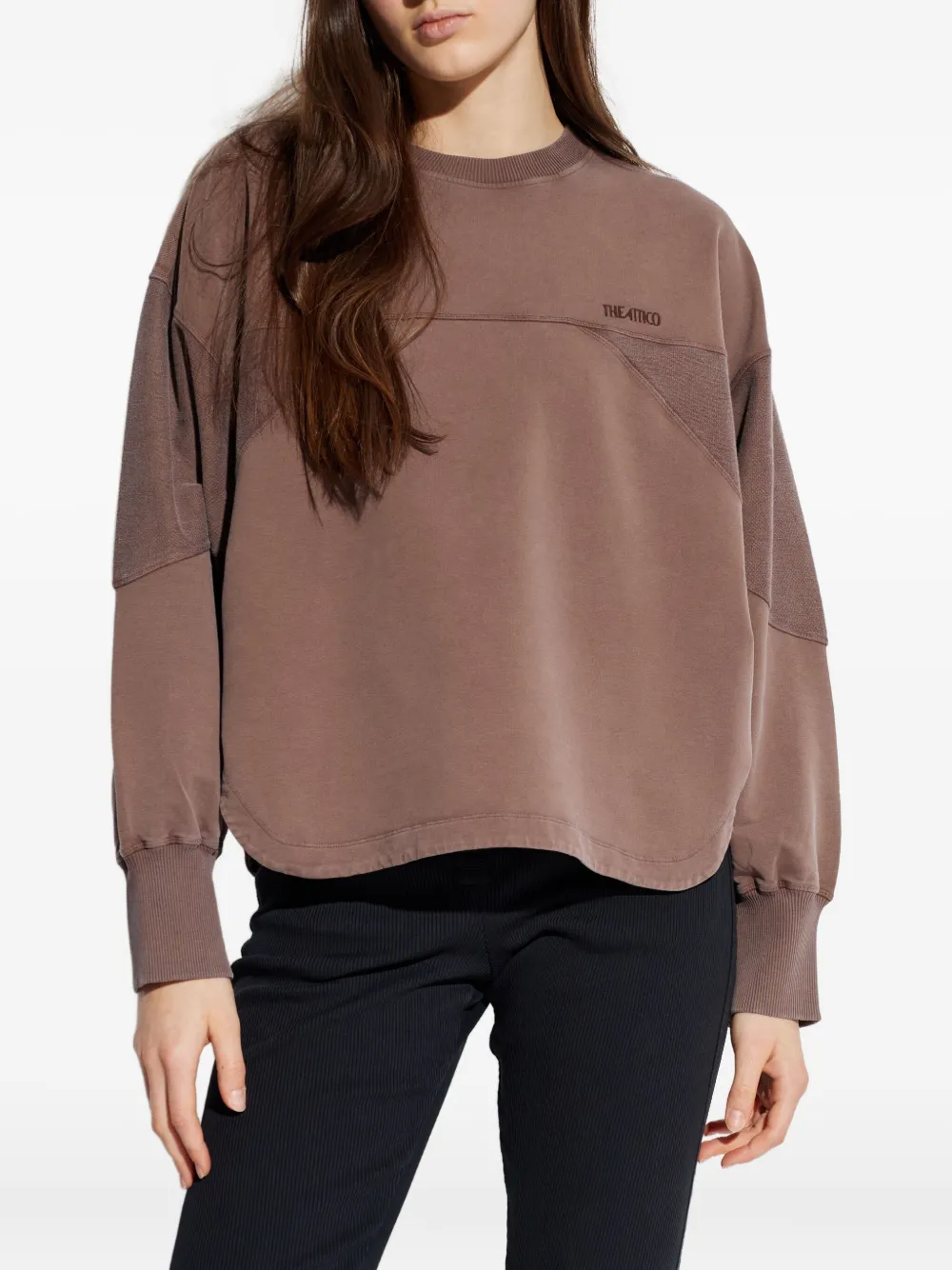 Attico Panelled Sweatshirt In Brown
