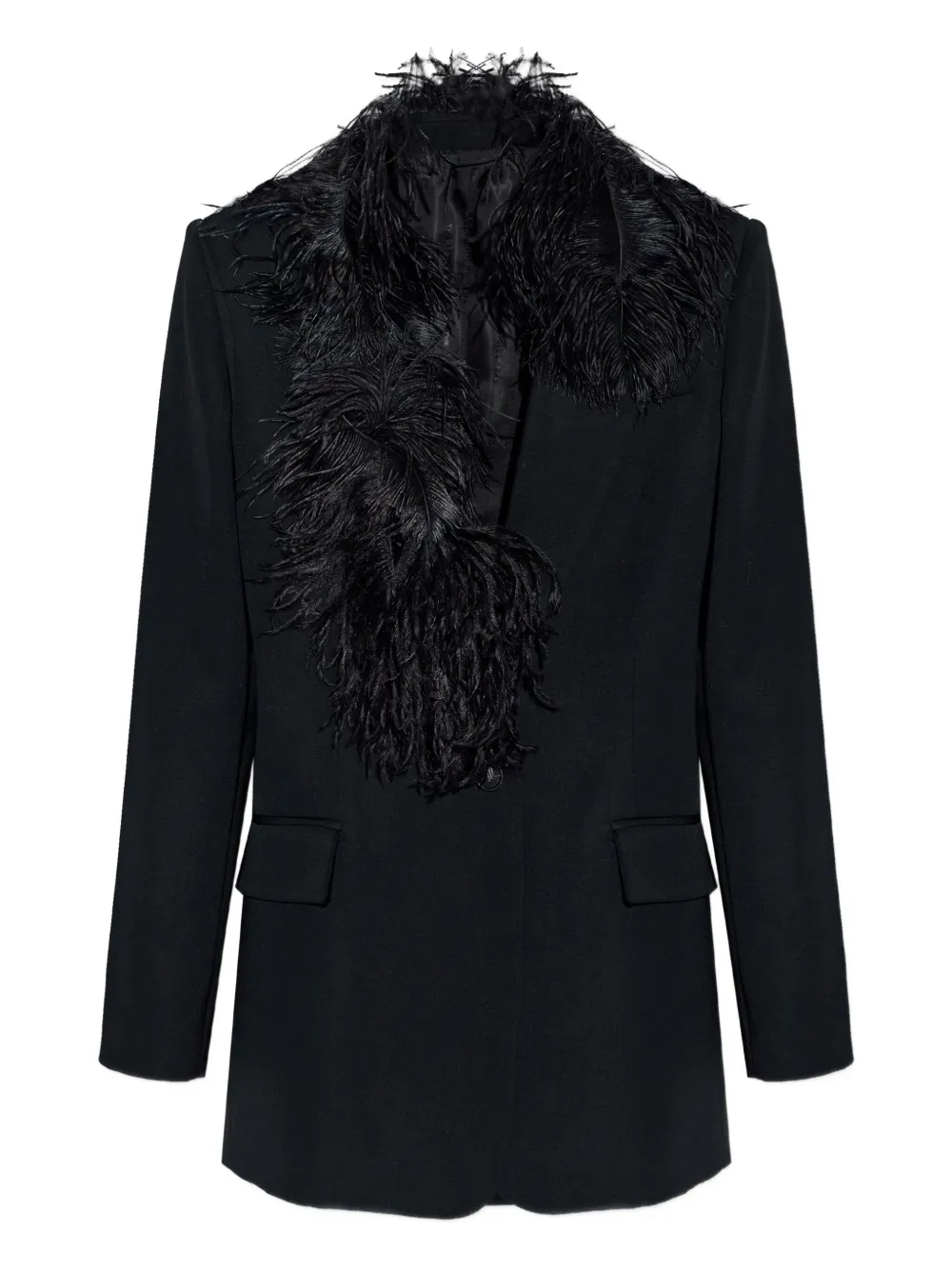 The Attico feather trim jacket - ブラック