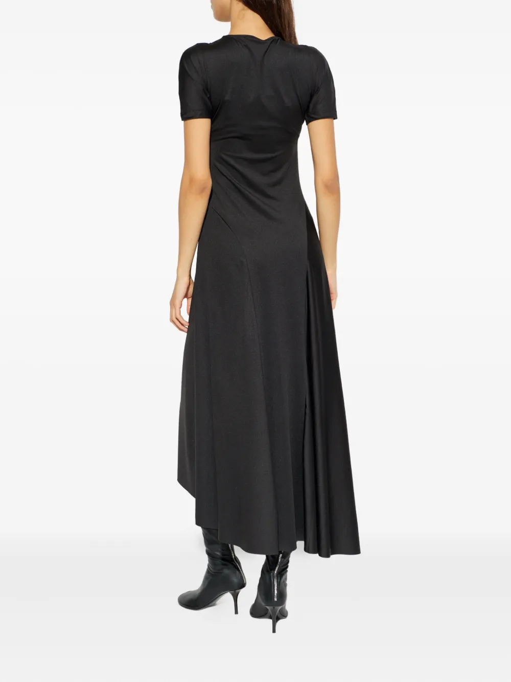 Victoria Beckham Asymmetric-hem Midi Dress In Black