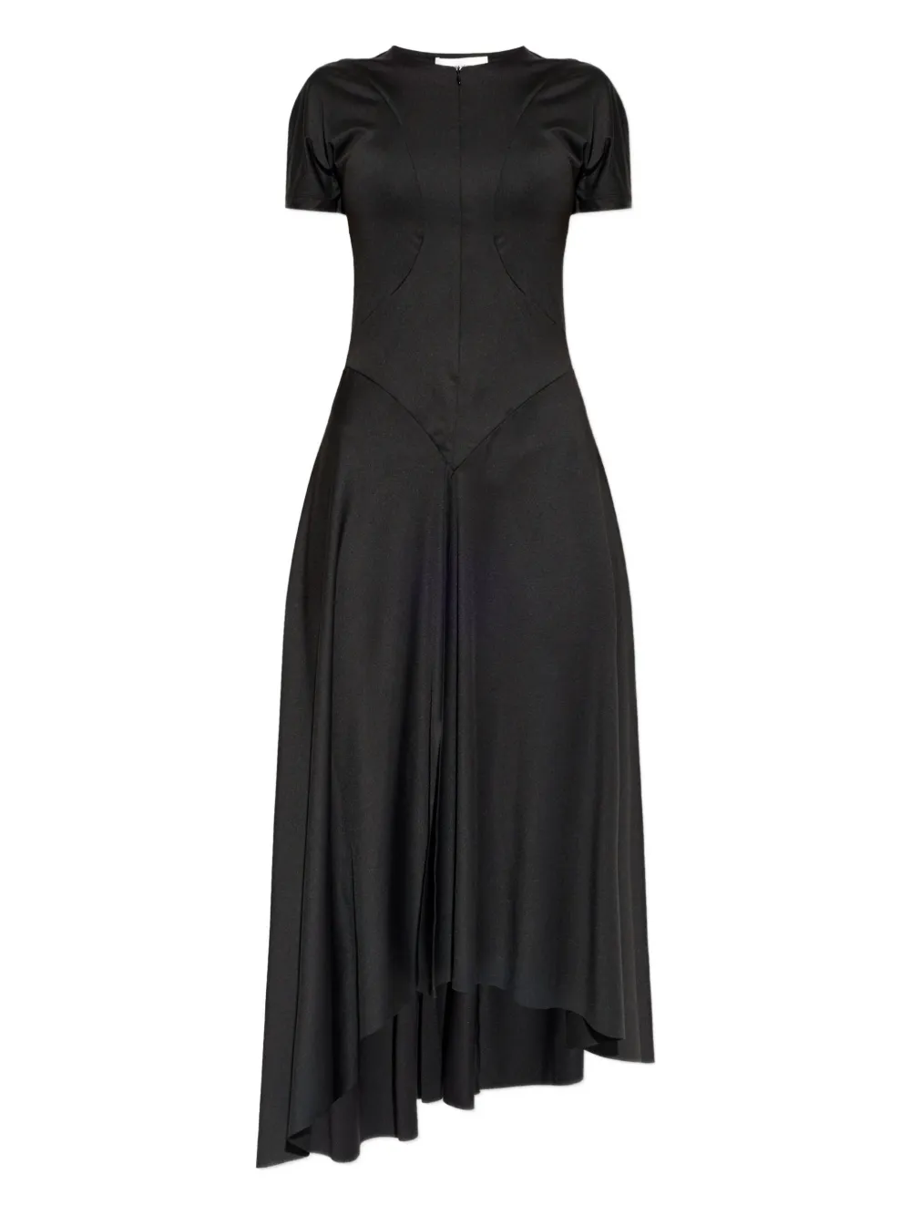 Victoria Beckham asymmetric-hem midi dress - ブラック Victoria Beckham asymmetric-hem midi dress - ブラック