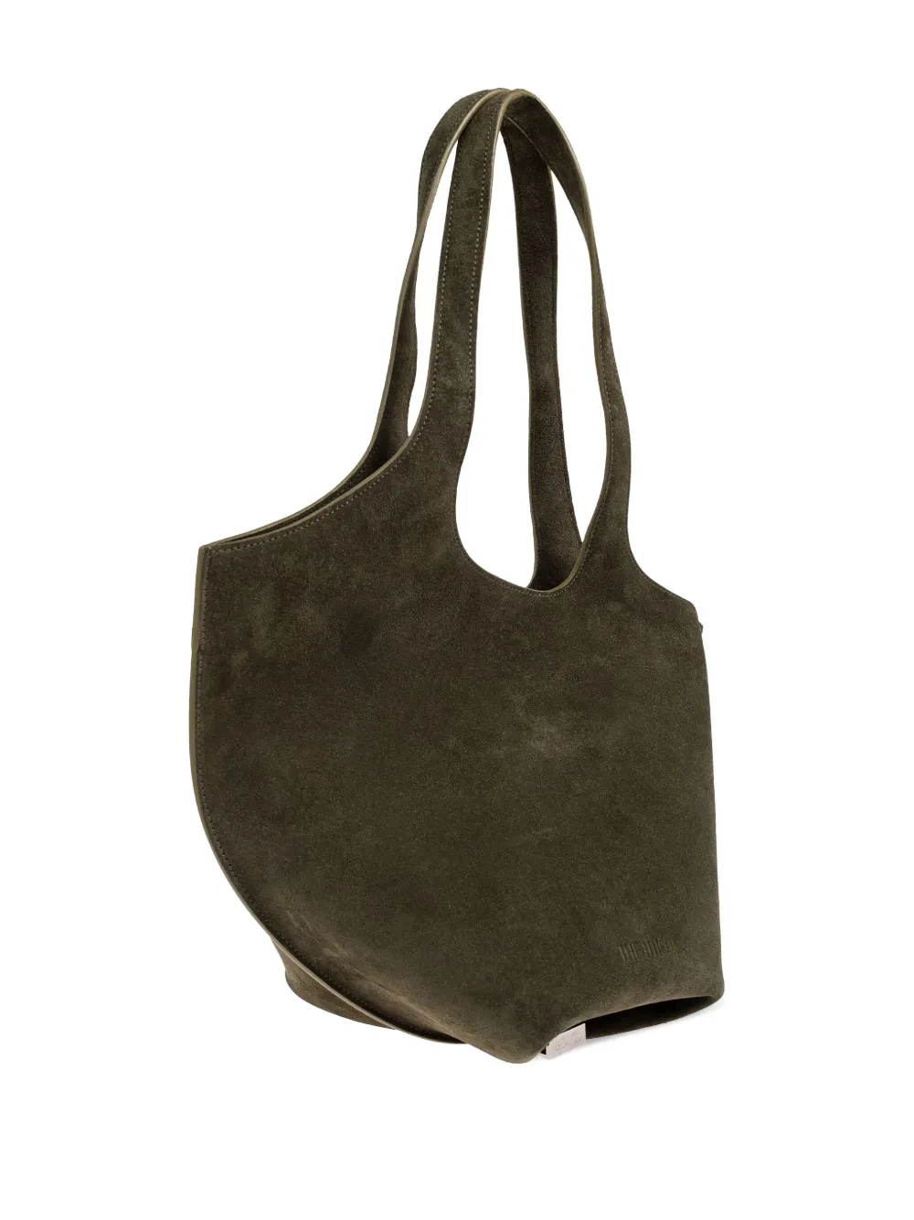 Attico Medium La Scoop Suede Top-handle Tote Bag In Green