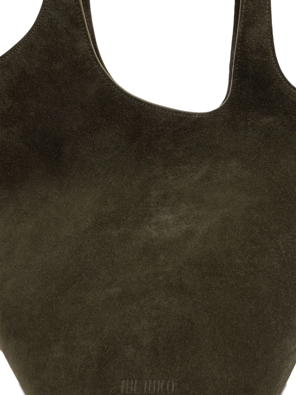 Attico Medium La Scoop Suede Top-handle Tote Bag In Green