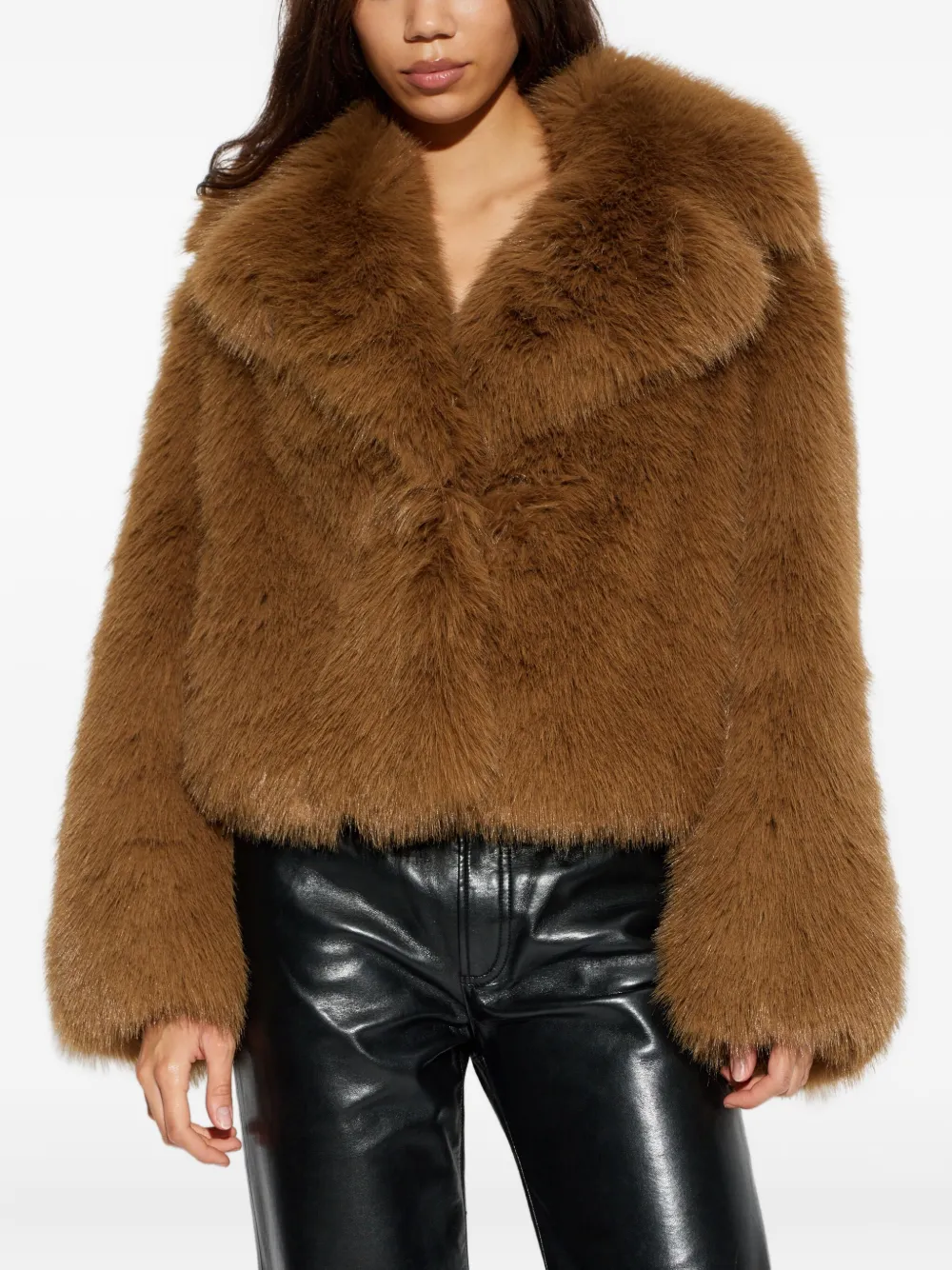 Stand Studio Samara Collared Jacket In Brown