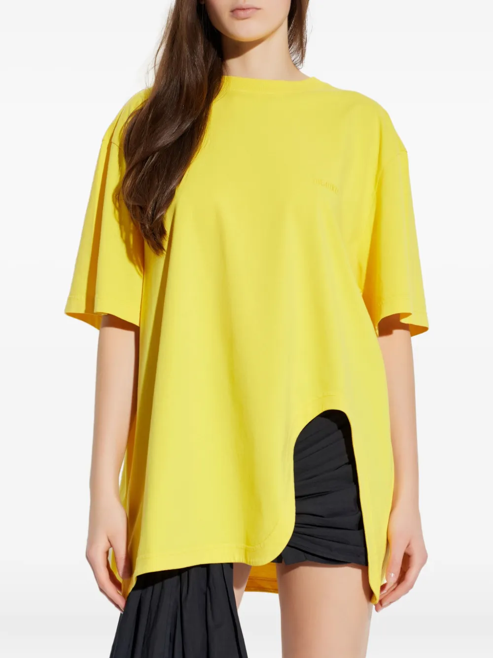 The Attico T-shirt met geborduurd logo Geel