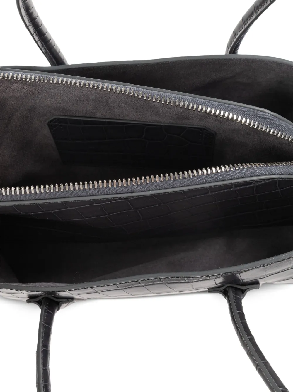 The Attico La Passeggiata kleine shopper met krokodillen-reliëf Grijs