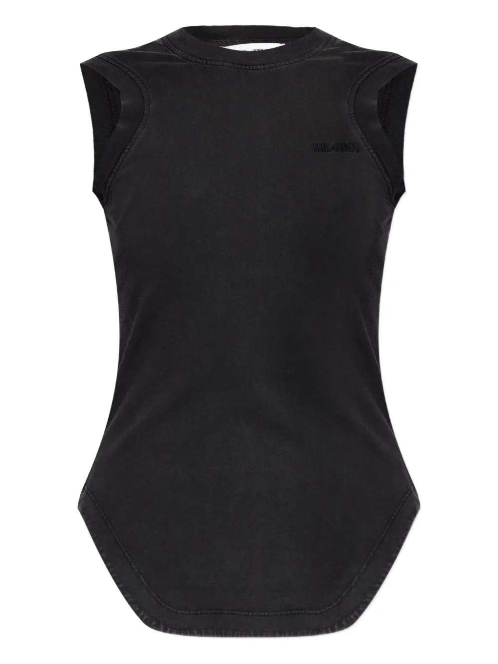 The Attico Reese logo sleeveless top - Nero
