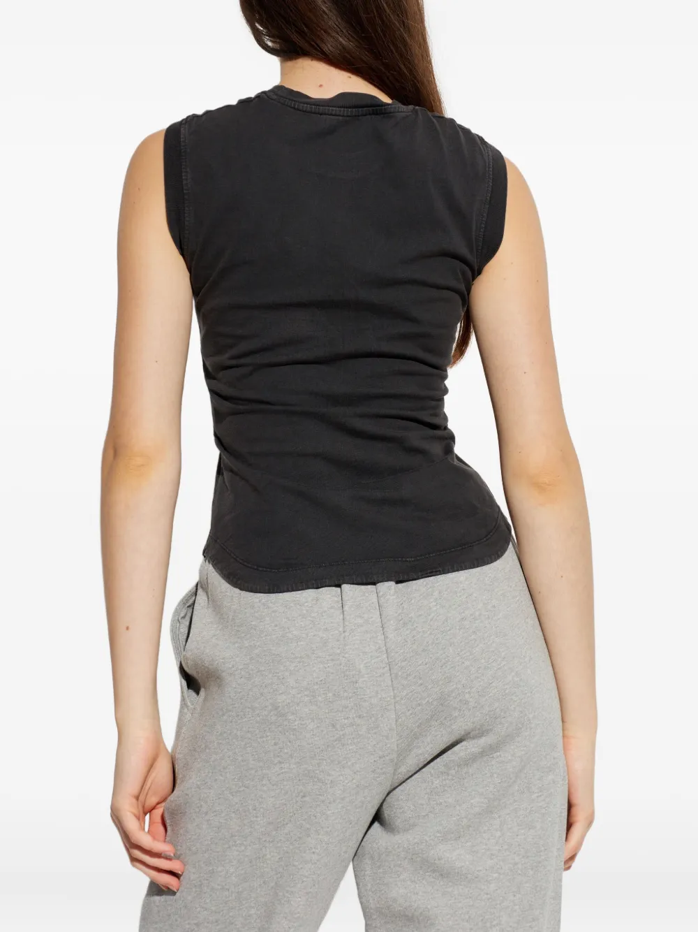 The Attico Reese mouwloze top met logo Zwart