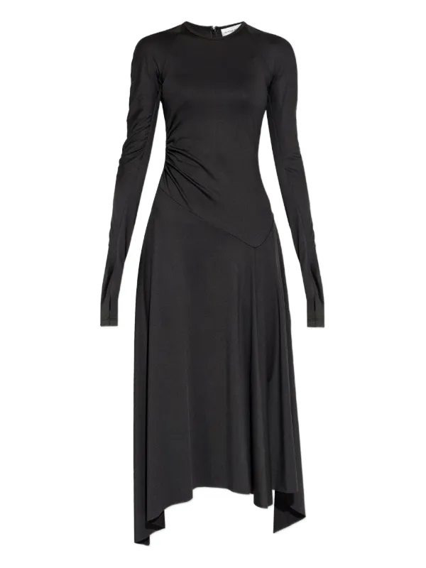 long sleeve asymmetric hem dress Long Sleeve Asymmetrical Hem Dress