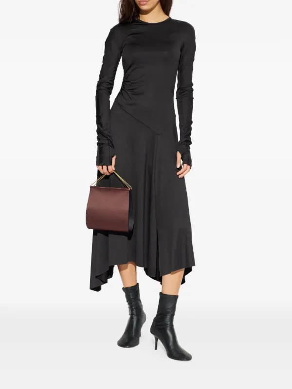 Victoria Beckham Asymmetric Midi Dress - Black Victoria Beckham Asymmetric Midi Dress - Black