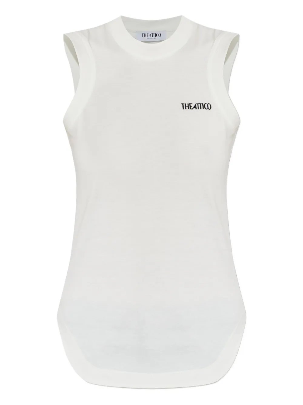 Attico Reese Logo Sleeveless Top In White