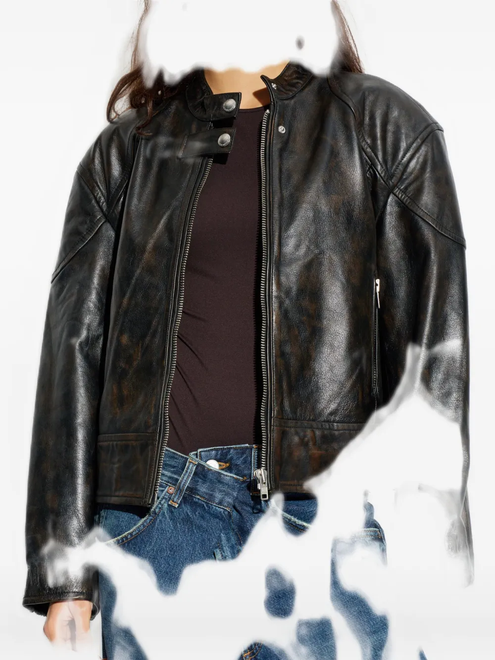 Stand Studio Alita Zip-fastening Leather Jacket In Black