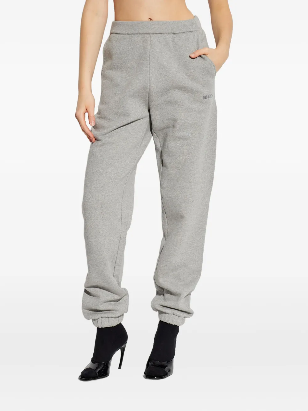 Attico Logo-embroidery Track Pants In Gray
