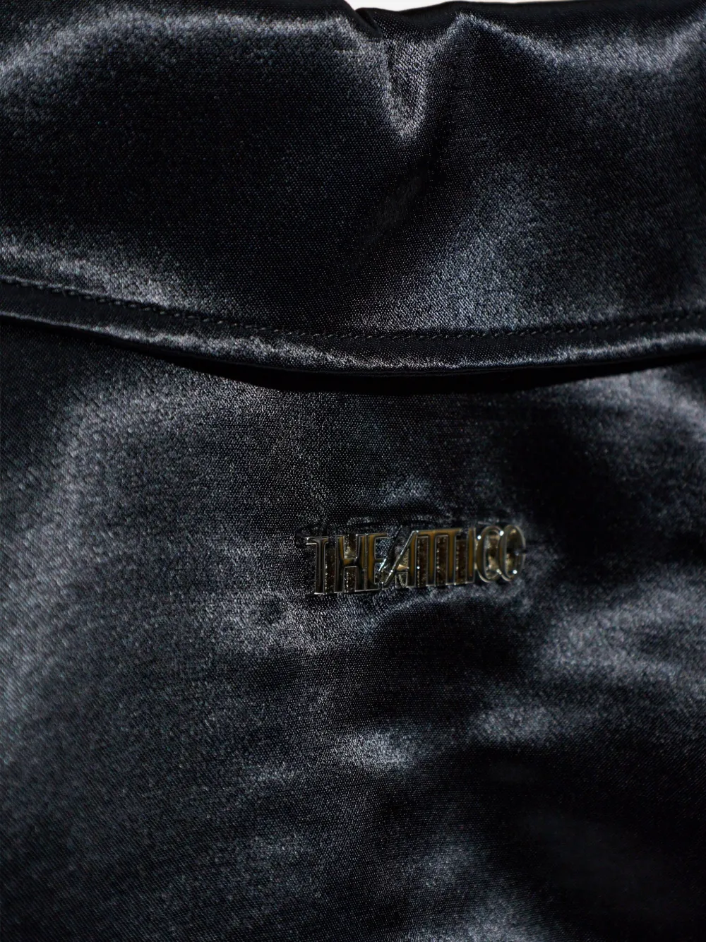 Attico Buttoned Collared Mini Dress In Black