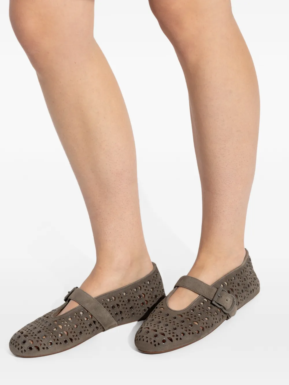 Alaïa Vienne-motif suede ballet flats | Image 2