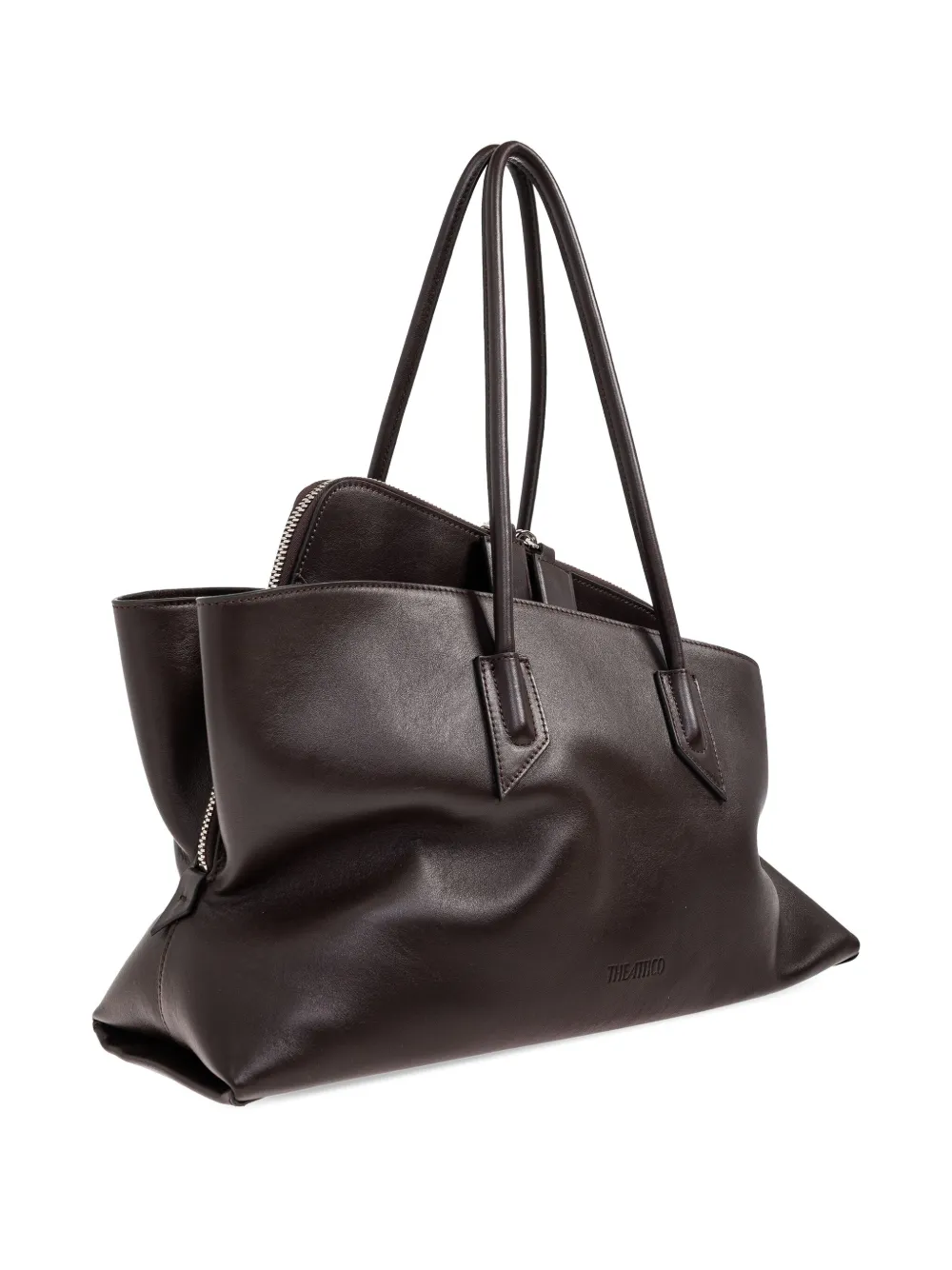 Attico Medium La Passeggiata Zip Top-handle Tote Bag In Brown