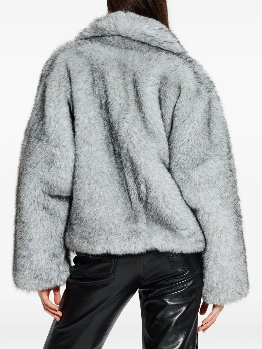 Stand Studio India Faux-fur Jacket In Gray