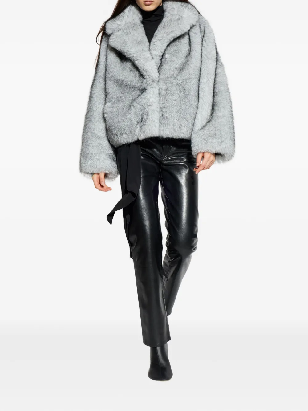 Stand Studio India Faux-fur Jacket In Gray