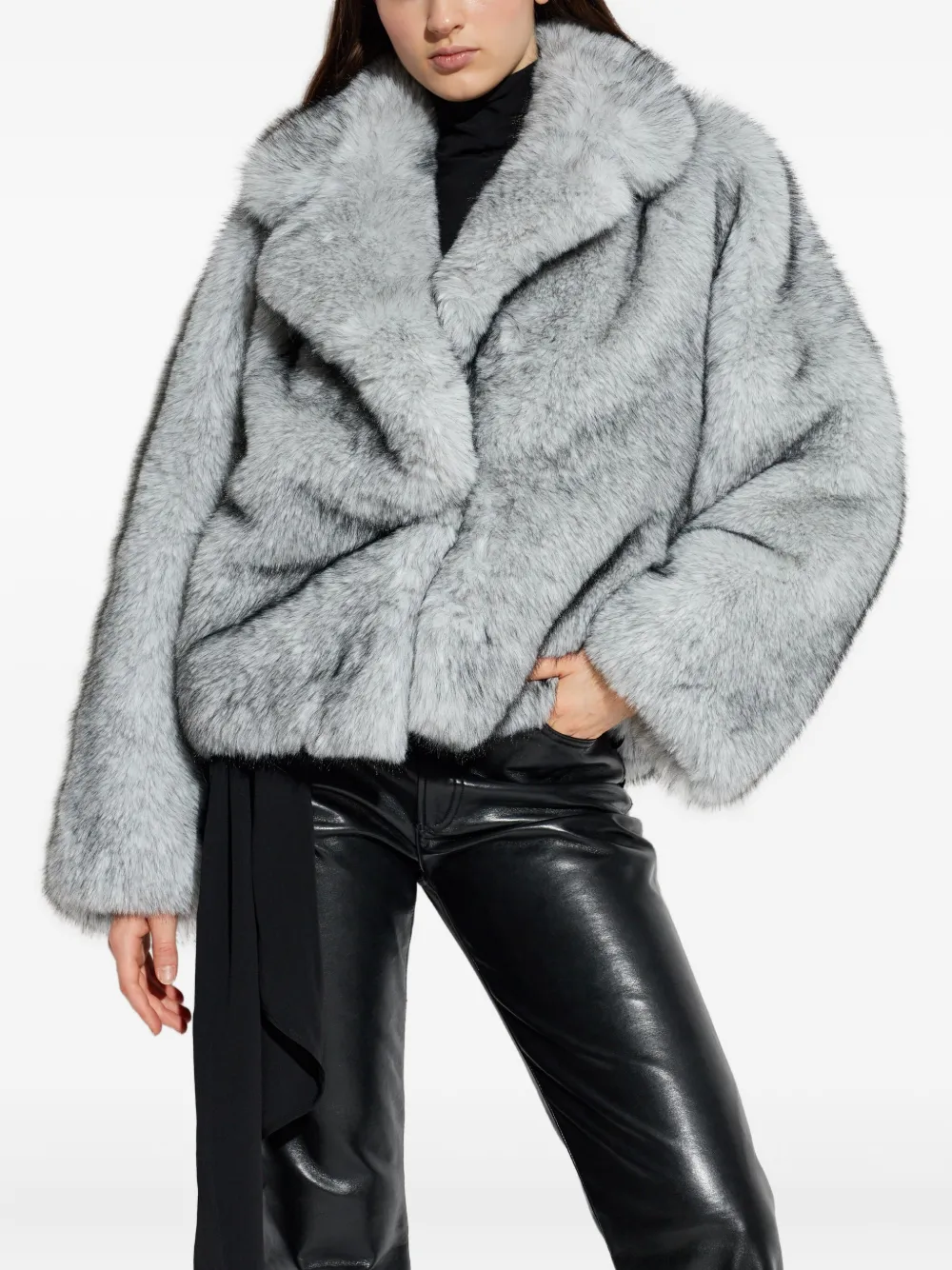 Stand Studio India Faux-fur Jacket In Gray