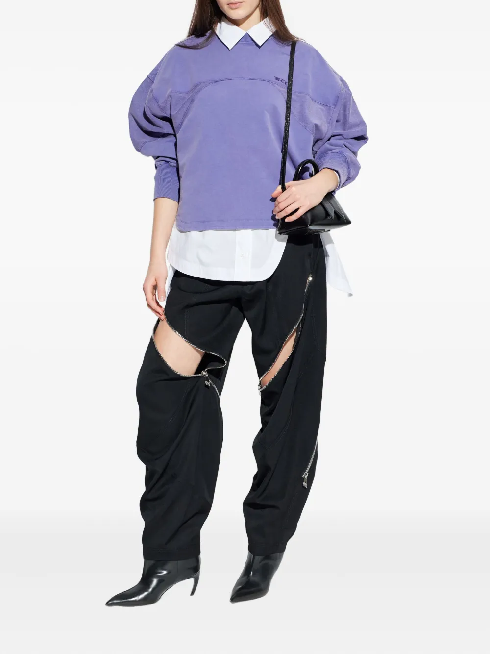 Attico Logo-embroidered Sweatshirt In Purple