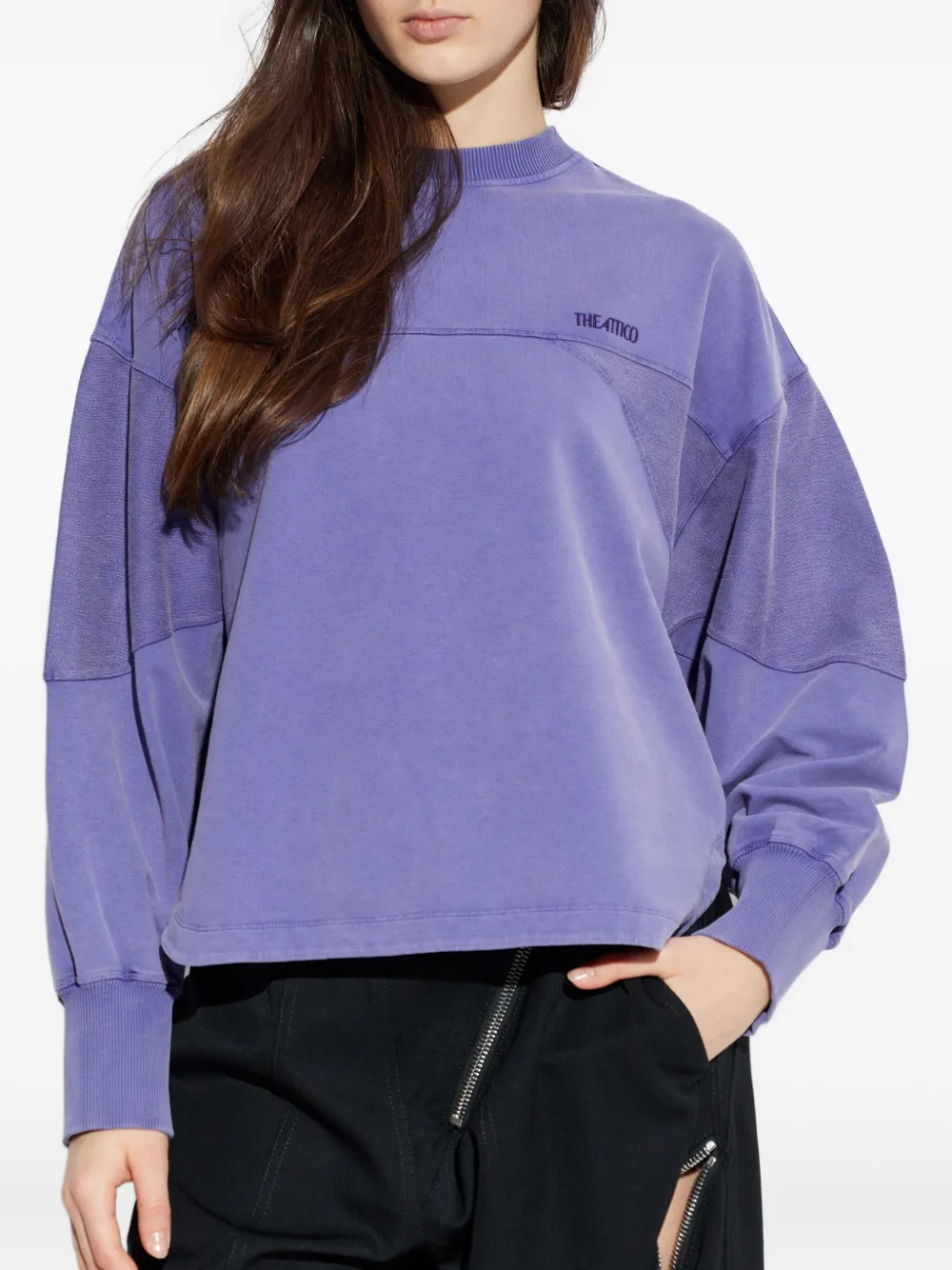 Attico Logo-embroidered Sweatshirt In Purple