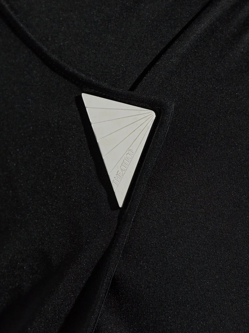 Attico Plunge-neck Split Midi Dress In Black