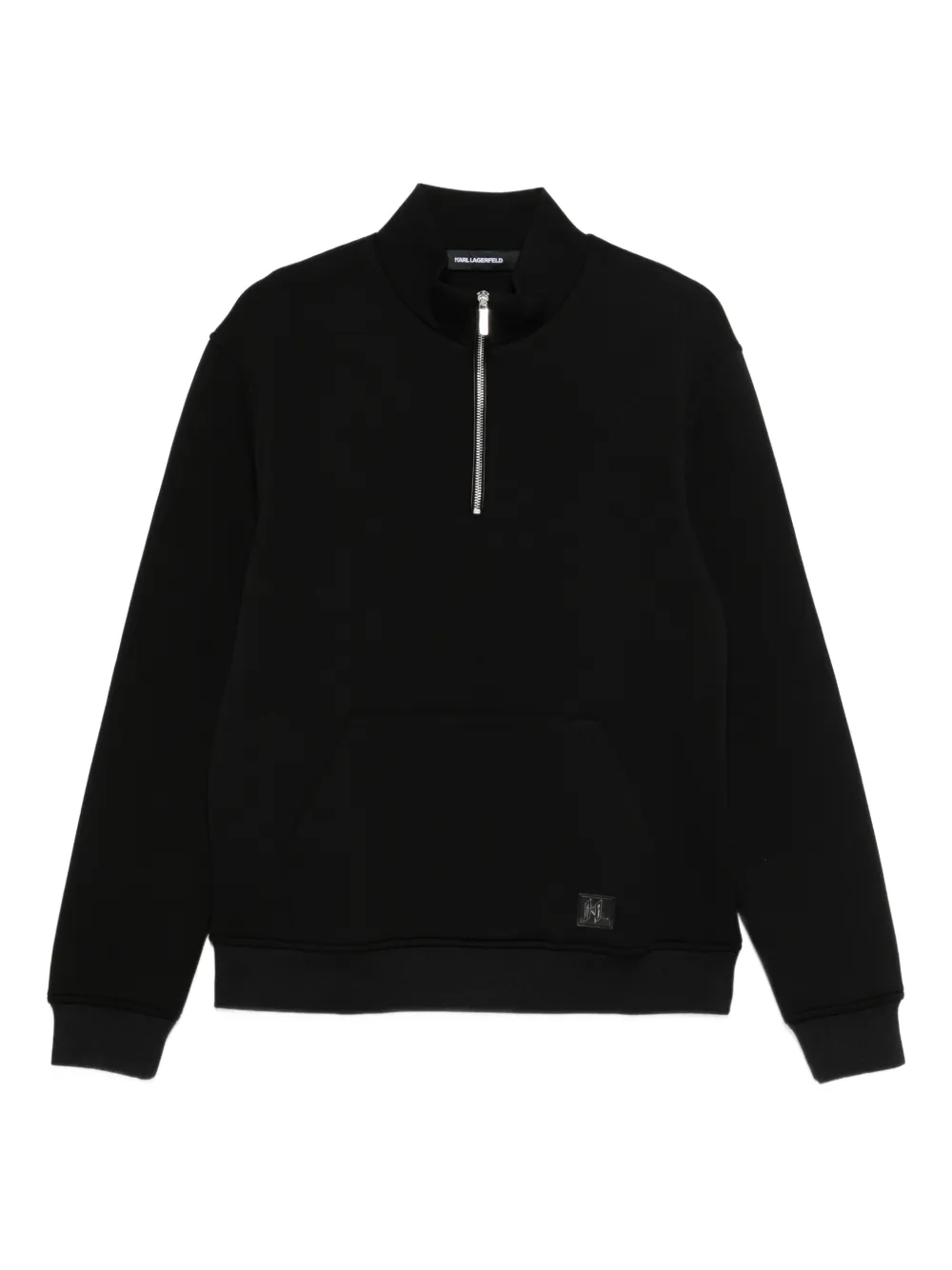 Karl Lagerfeld zip-up pouch-pocket sweatshirt - Nero