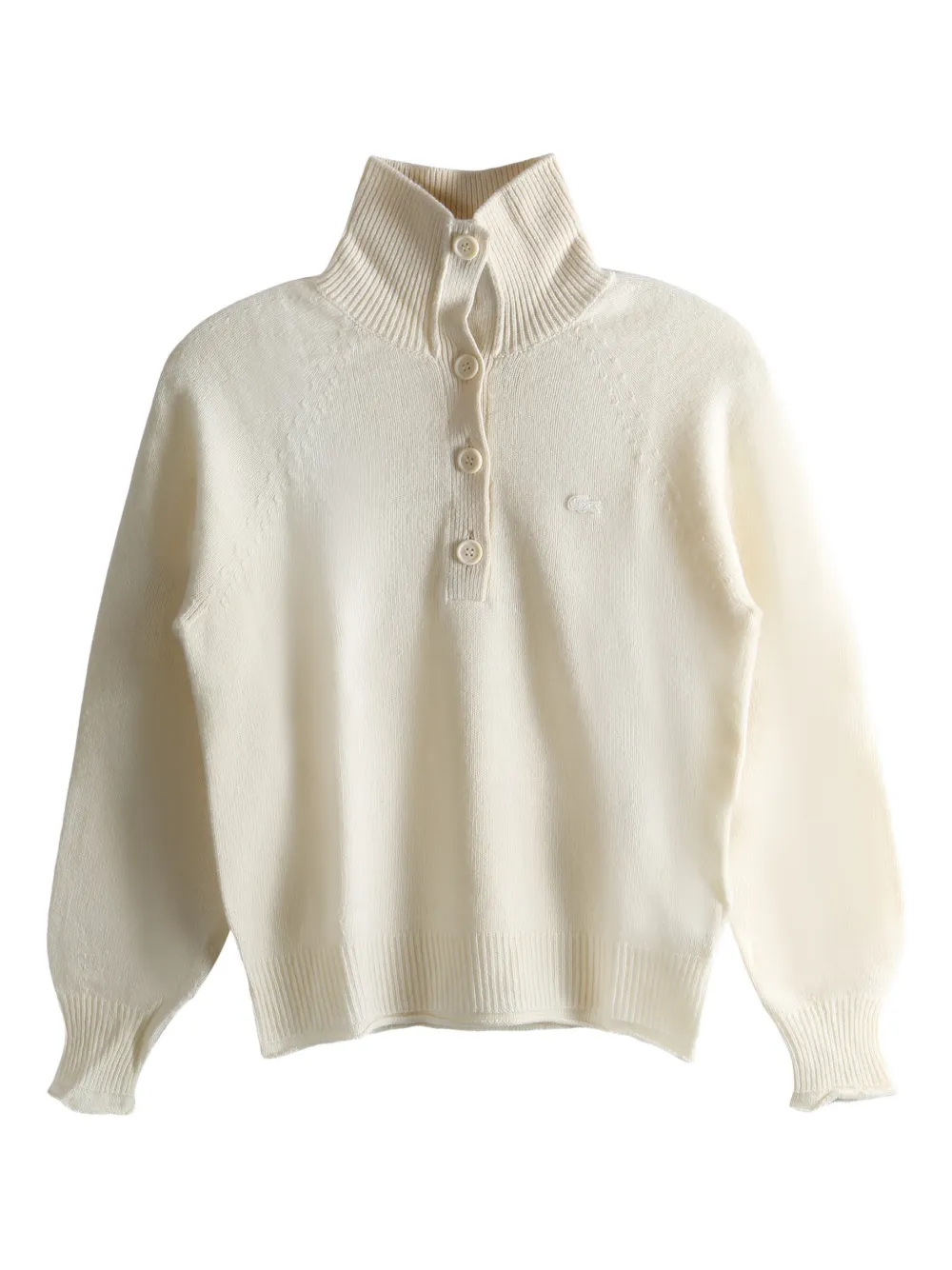 Lacoste Buttoned Sweater In Neutral