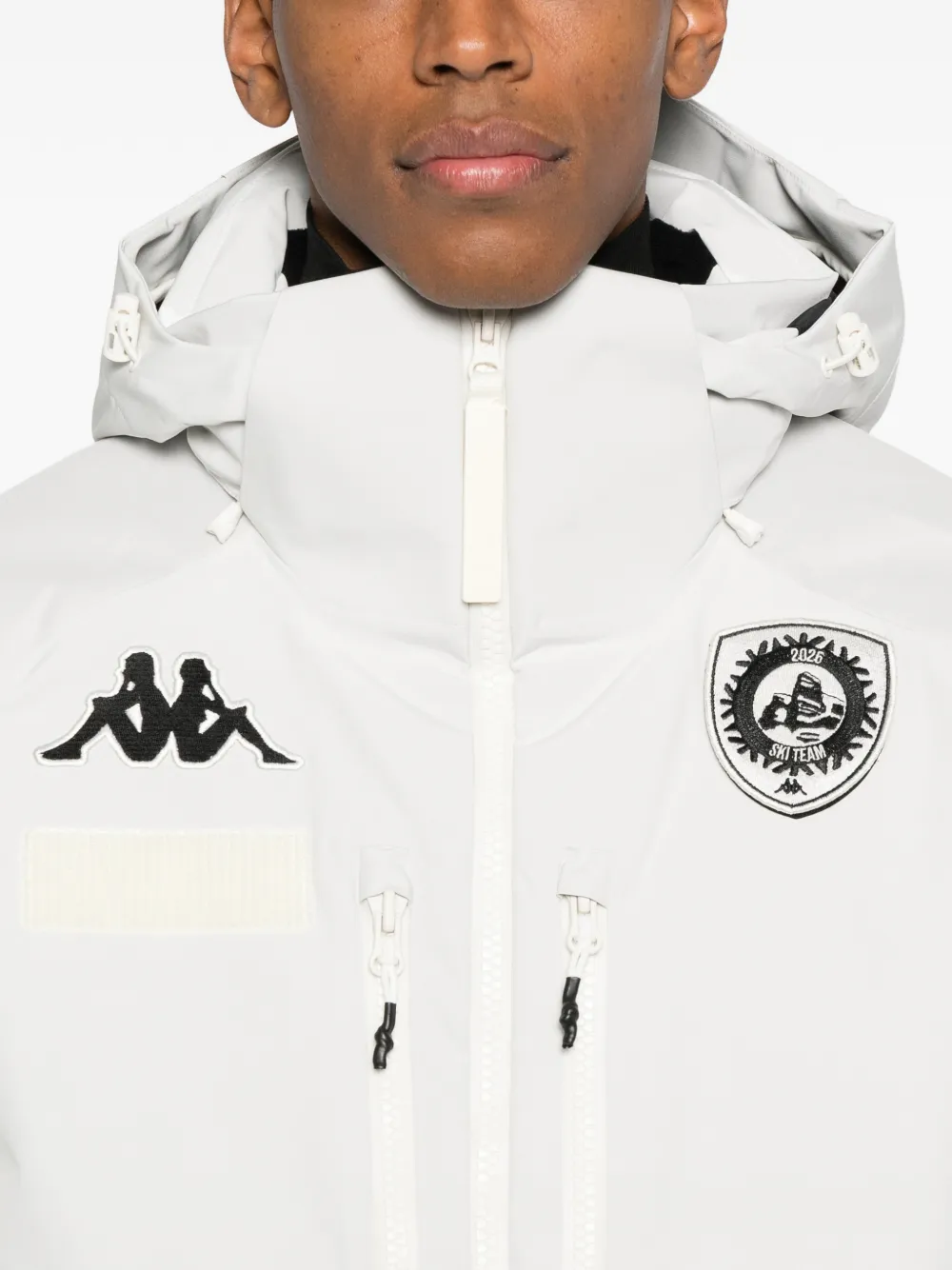 Kappa Ski-jack met capuchon en logo Wit