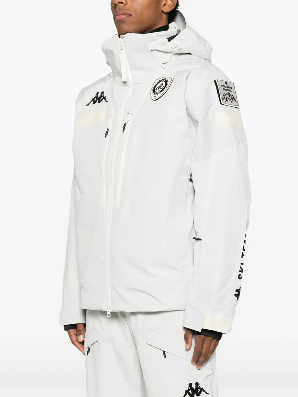 Kappa Ski-jack met capuchon en logo Wit