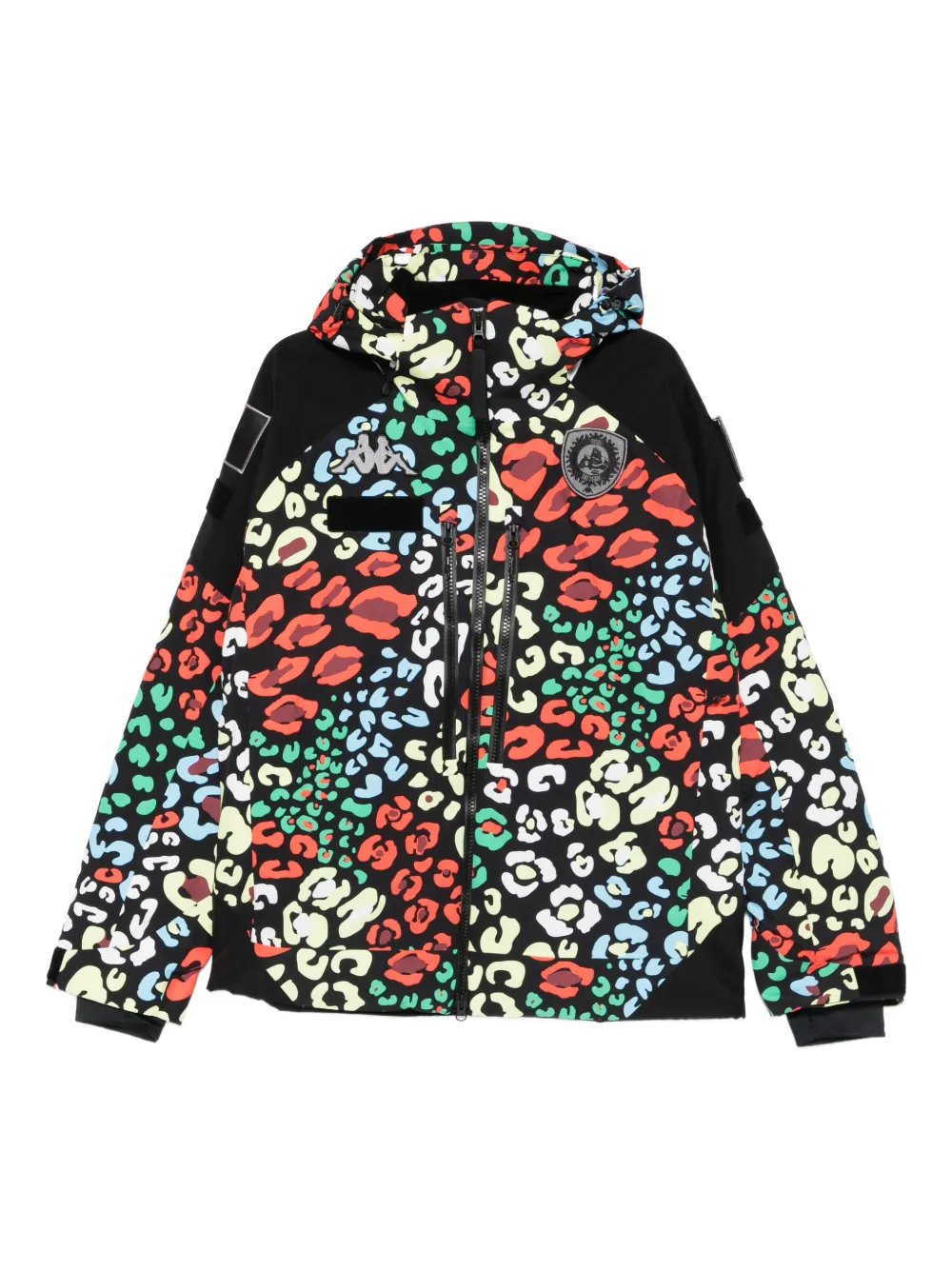 Kappa 602CG Premium leopard-print hooded ski jacket | Black | Image 1