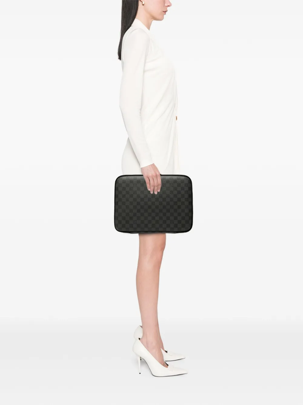 Louis Vuitton Pre-Owned 2009 Damier Graphite Horizon Laptop Sleeve business bag | Pre-Owned | Image 2