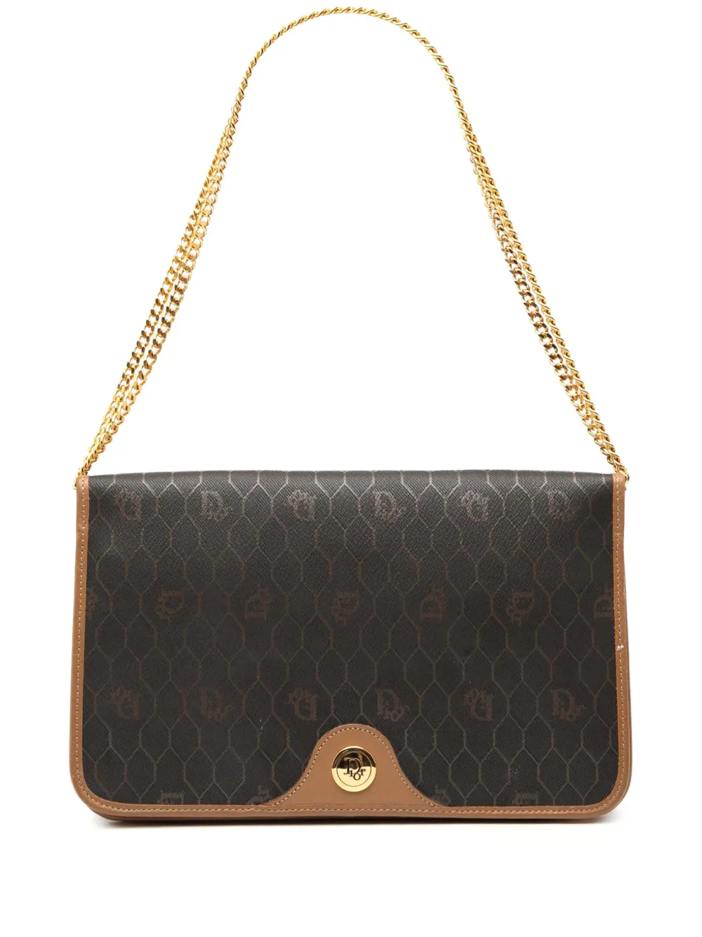 Christian Dior Pre-Owned 20th Century ハニカム コーテッドキャンバス チェーン ショルダーバッグ -