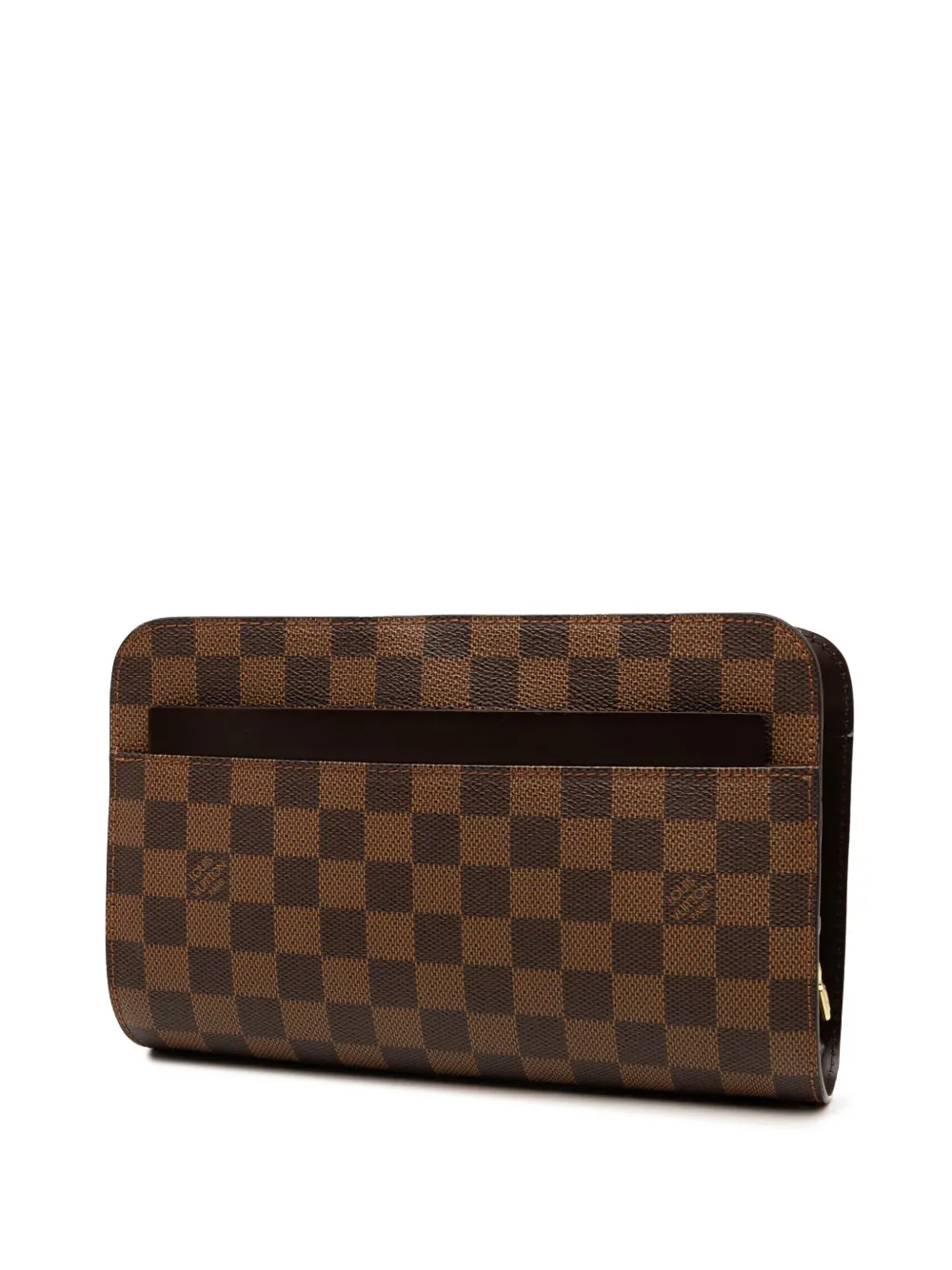 Pre-owned Louis Vuitton 2008 Damier Ebene Saint Louis Pochette Clutch Bag In Brown