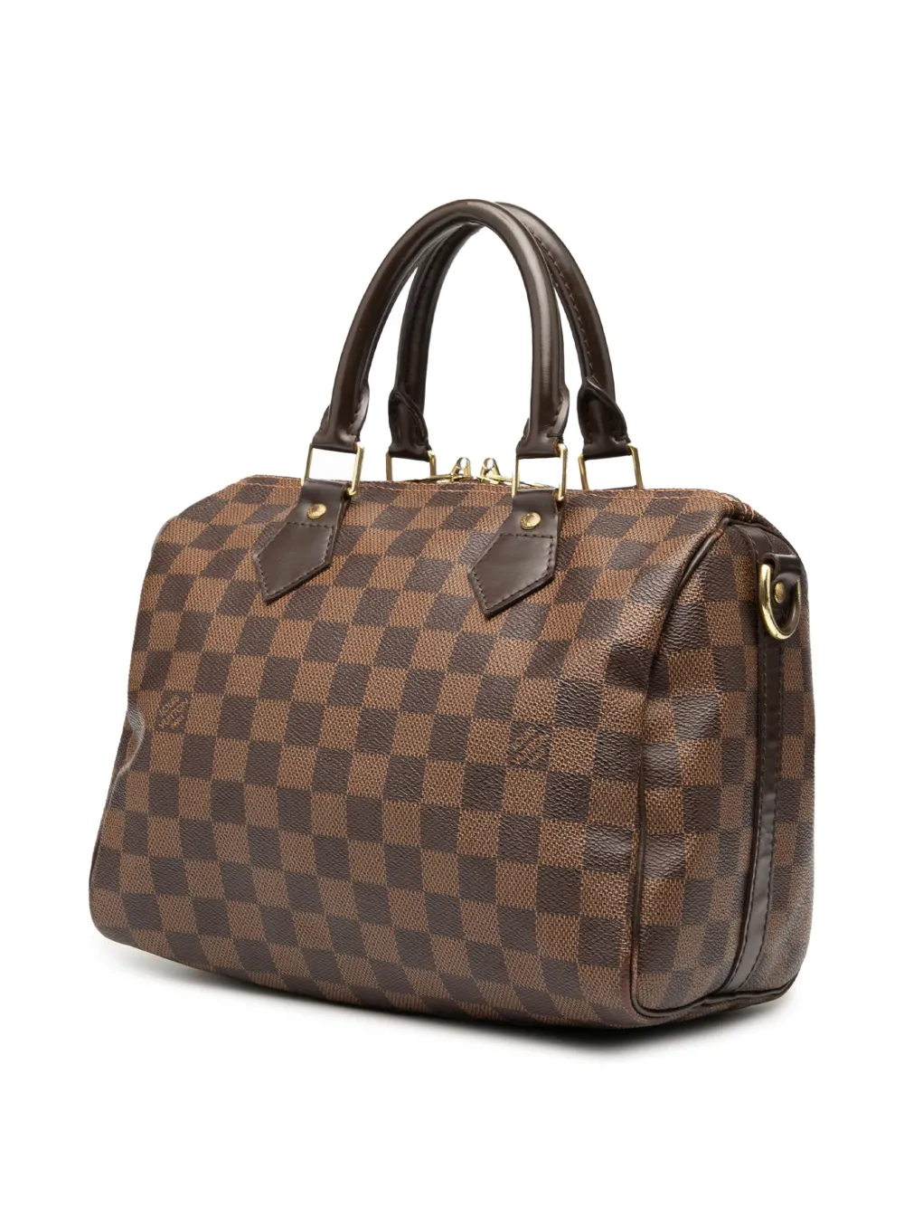Pre-owned Louis Vuitton 2014 Damier Ebene Speedy Bandouliere 25 Satchel In Brown