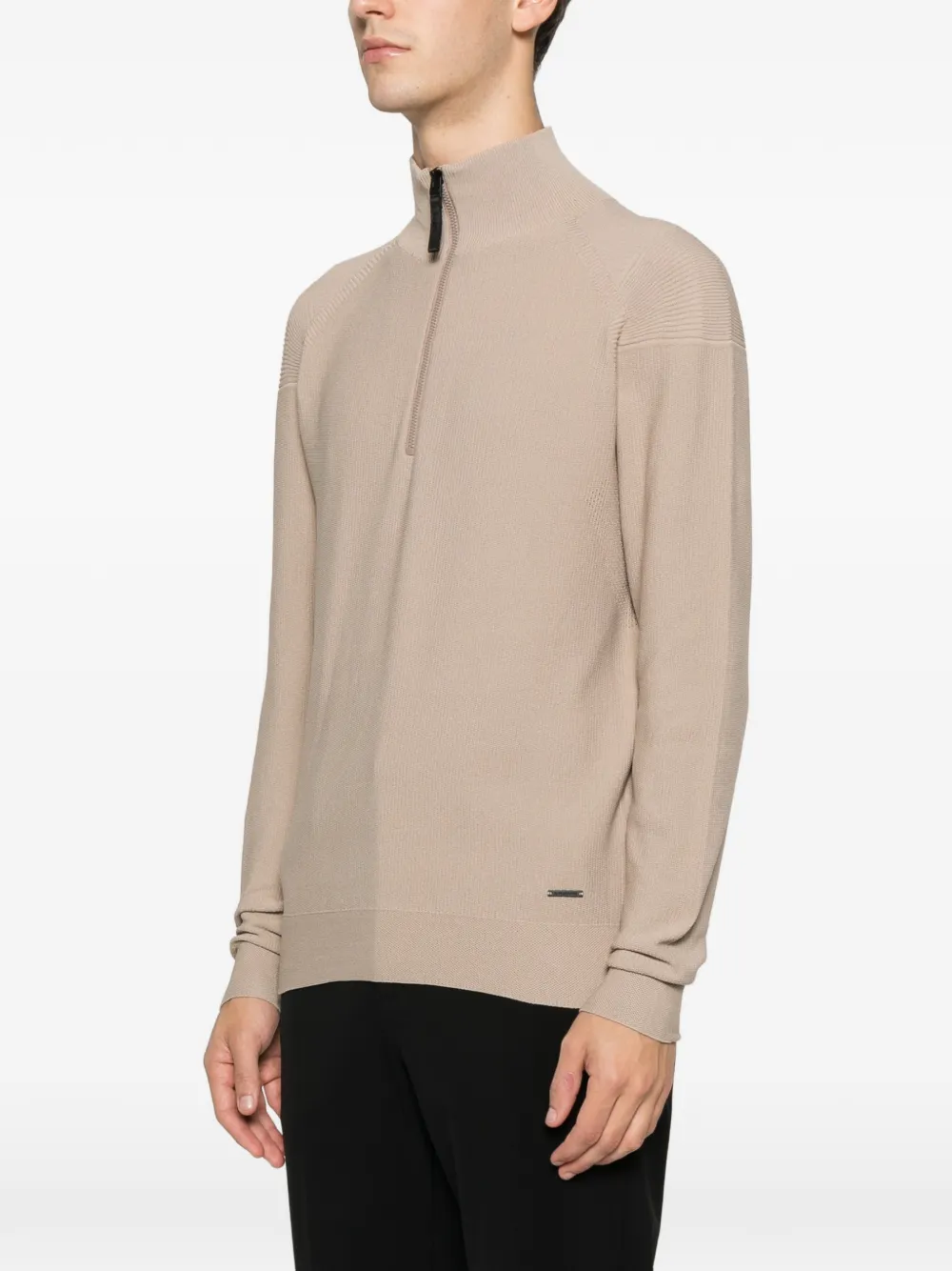 Alphatauri Frost Half-zip Sweater In Neutral